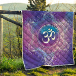 Spiritual Om Mandala Print Quilt