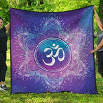 Spiritual Om Mandala Print Quilt