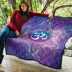 Spiritual Om Mandala Print Quilt