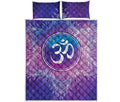 Spiritual Om Mandala Print Quilt Bed Set
