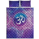 Spiritual Om Mandala Print Quilt Bed Set