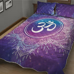 Spiritual Om Mandala Print Quilt Bed Set