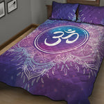 Spiritual Om Mandala Print Quilt Bed Set