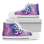 Spiritual Om Mandala Print White High Top Shoes