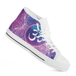 Spiritual Om Mandala Print White High Top Shoes