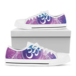 Spiritual Om Mandala Print White Low Top Shoes