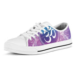 Spiritual Om Mandala Print White Low Top Shoes
