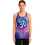 Spiritual Om Mandala Print Women's Racerback Tank Top