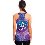 Spiritual Om Mandala Print Women's Racerback Tank Top