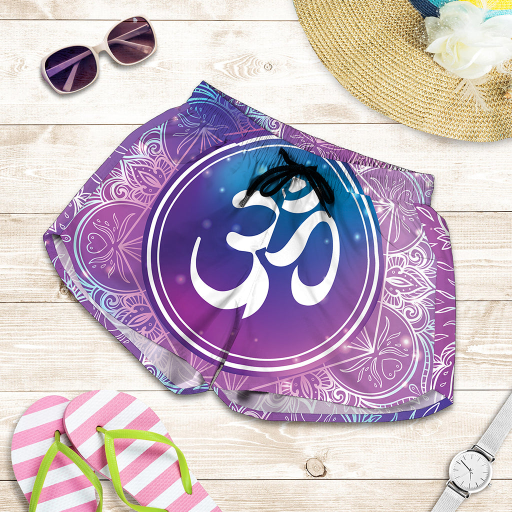 Spiritual Om Mandala Print Women's Shorts