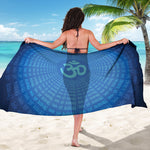 Spiritual Om Sign Print Beach Sarong Wrap