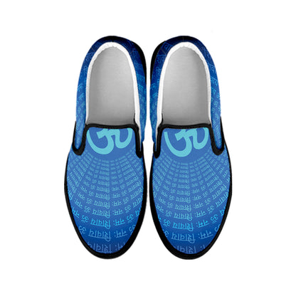 Spiritual Om Sign Print Black Slip On Shoes