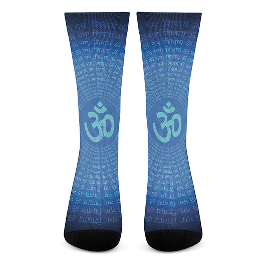 Spiritual Om Sign Print Crew Socks