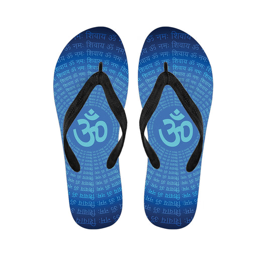 Spiritual Om Sign Print Flip Flops