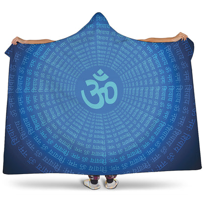 Spiritual Om Sign Print Hooded Blanket