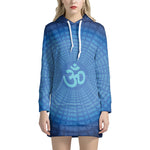 Spiritual Om Sign Print Pullover Hoodie Dress