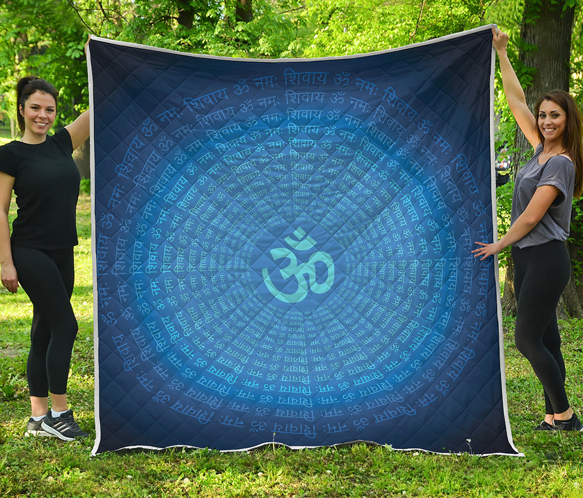 Spiritual Om Sign Print Quilt