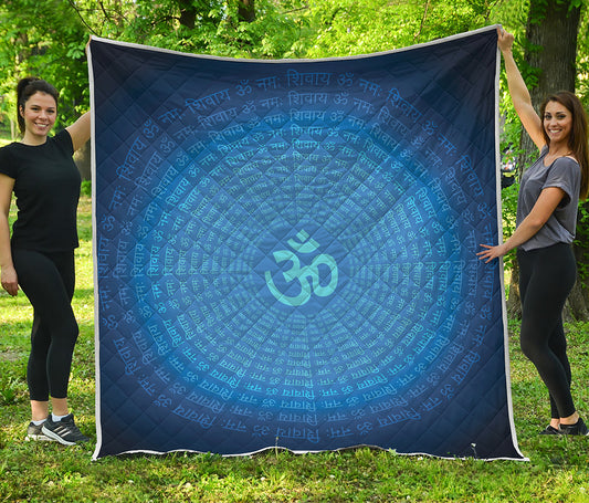 Spiritual Om Sign Print Quilt
