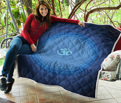 Spiritual Om Sign Print Quilt