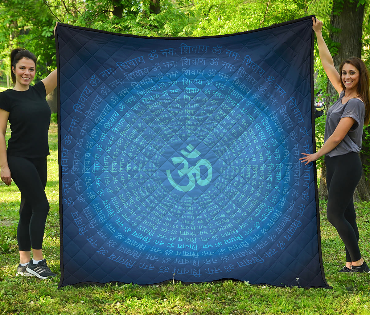 Spiritual Om Sign Print Quilt