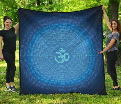 Spiritual Om Sign Print Quilt