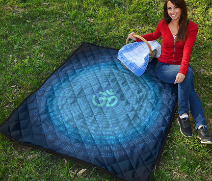 Spiritual Om Sign Print Quilt