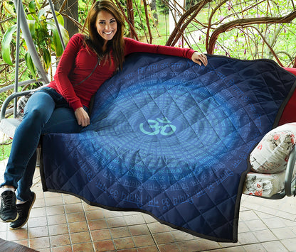 Spiritual Om Sign Print Quilt