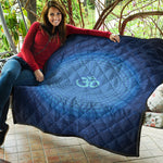 Spiritual Om Sign Print Quilt
