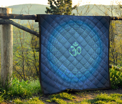 Spiritual Om Sign Print Quilt