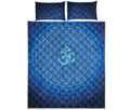 Spiritual Om Sign Print Quilt Bed Set