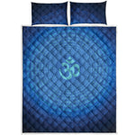 Spiritual Om Sign Print Quilt Bed Set