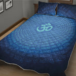 Spiritual Om Sign Print Quilt Bed Set