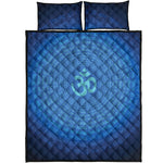 Spiritual Om Sign Print Quilt Bed Set