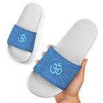 Spiritual Om Sign Print White Slide Sandals