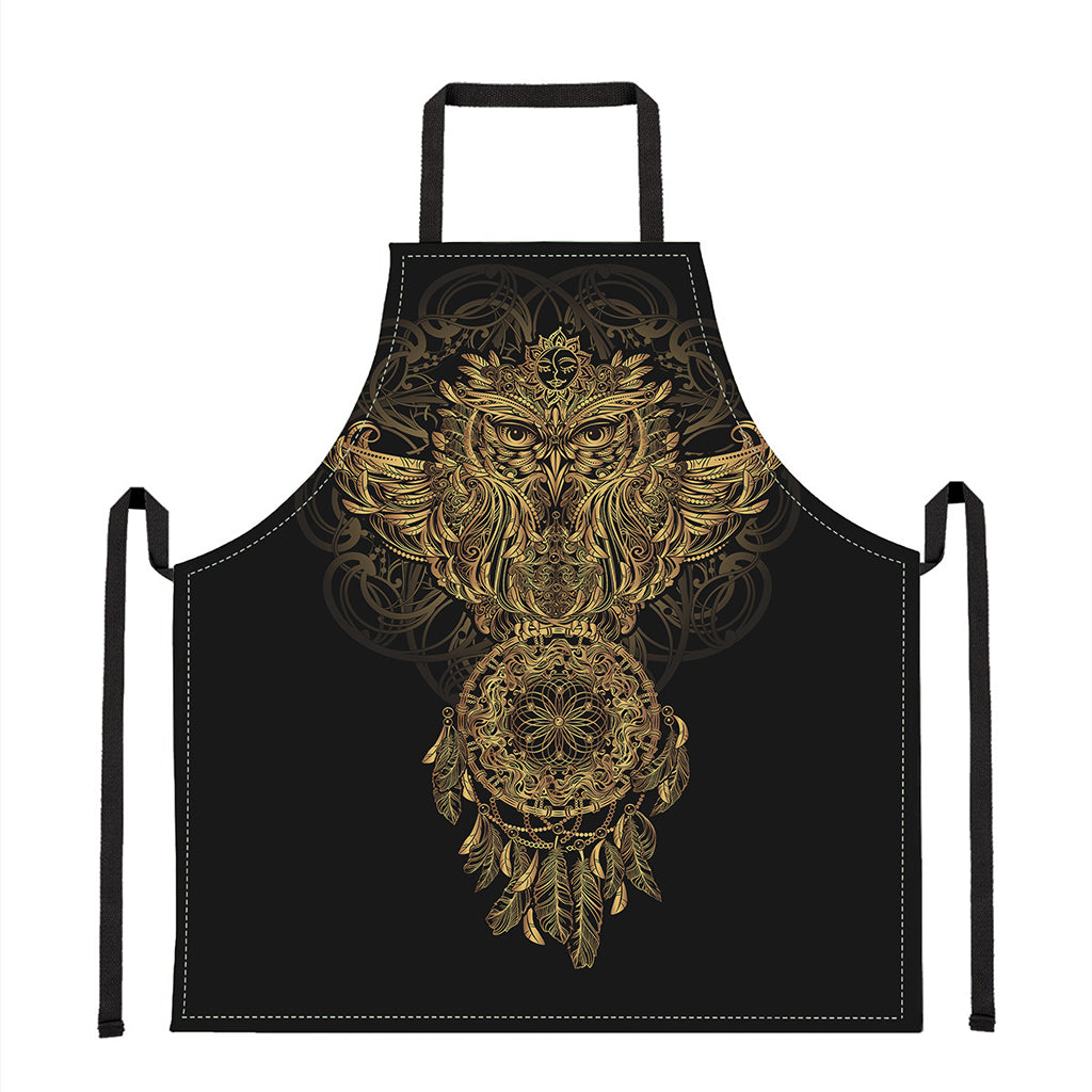 Spiritual Owl With Dreamcatcher Print Apron