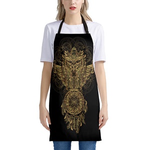 Spiritual Owl With Dreamcatcher Print Apron