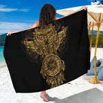 Spiritual Owl With Dreamcatcher Print Beach Sarong Wrap