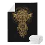 Spiritual Owl With Dreamcatcher Print Blanket