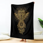 Spiritual Owl With Dreamcatcher Print Blanket