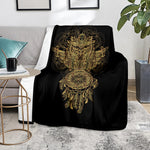 Spiritual Owl With Dreamcatcher Print Blanket
