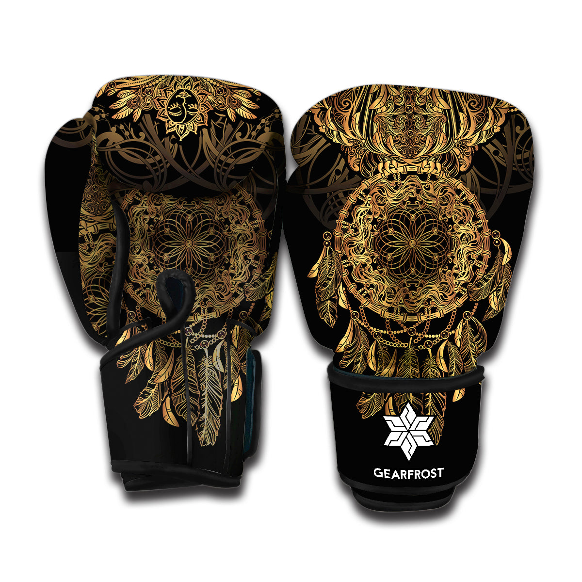 Spiritual Owl With Dreamcatcher Print Boxing Gloves