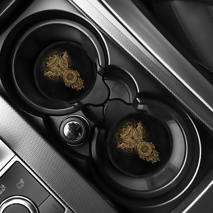 Spiritual Owl With Dreamcatcher Print Car Coasters