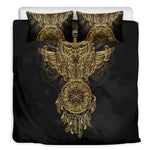 Spiritual Owl With Dreamcatcher Print Duvet Cover Bedding Set