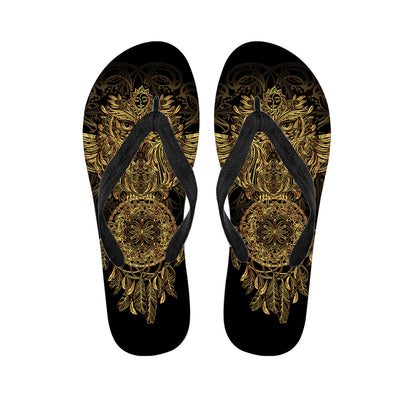 Spiritual Owl With Dreamcatcher Print Flip Flops