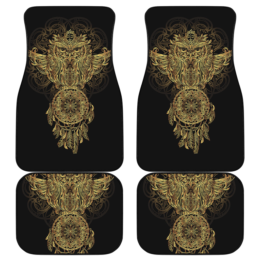 Spiritual Owl With Dreamcatcher Print Front and Back Car Floor Mats
