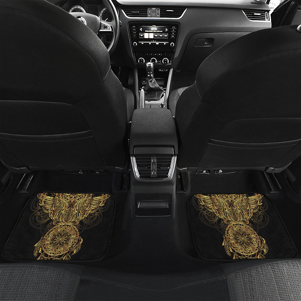 Spiritual Owl With Dreamcatcher Print Front and Back Car Floor Mats