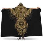 Spiritual Owl With Dreamcatcher Print Hooded Blanket