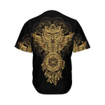 Spiritual Owl With Dreamcatcher Print Men's Baseball Jersey