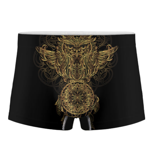 Spiritual Owl With Dreamcatcher Print Men's Boxer Briefs