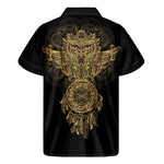 Spiritual Owl With Dreamcatcher Print Men's Short Sleeve Shirt